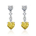 Wholesale full diamond heart long tassel yellow silver plated earrings JDC-ES-BZ014 Earrings 标志 Yellow Wholesale Jewelry JoyasDeChina Joyas De China