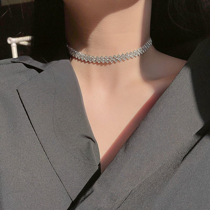 Wholesale full diamond short alloy necklace JDC-NE-BaoY002 Necklaces 宝钰 Wholesale Jewelry JoyasDeChina Joyas De China