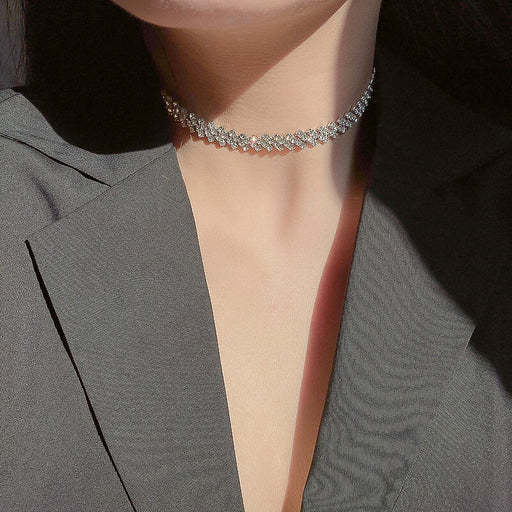 Wholesale full diamond short alloy necklace JDC-NE-BaoY002 Necklaces 宝钰 Wholesale Jewelry JoyasDeChina Joyas De China