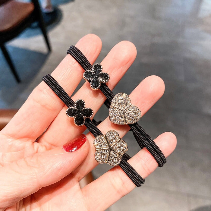 Wholesale full drill clover head rope JDC-HS-ZY003 Hair Scrunchies 紫芸 Wholesale Jewelry JoyasDeChina Joyas De China