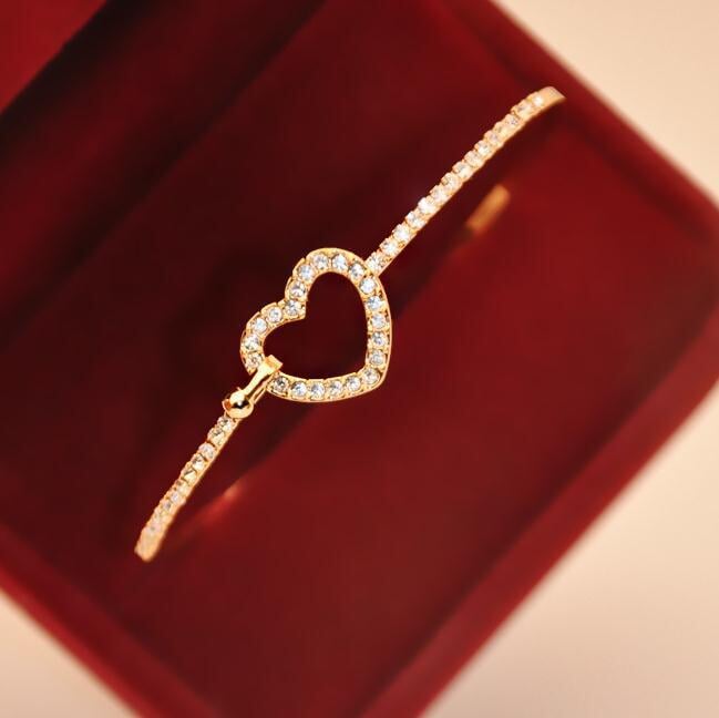 Wholesale full drill cutout love alloy bracelet JDC-BT-RL030 Bracelet 瑞列 Wholesale Jewelry JoyasDeChina Joyas De China