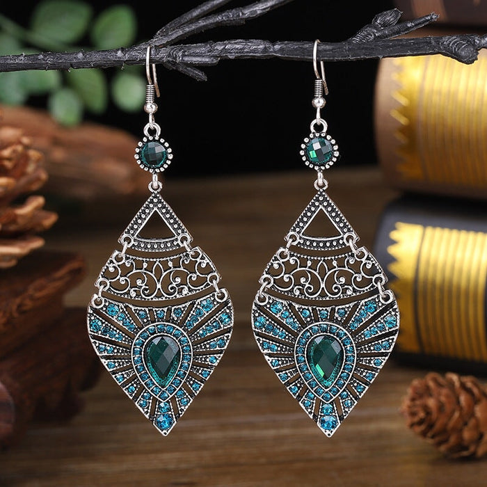Wholesale full drilled water droplet skeleton alloy drop JDC-ES-daiq013 Earrings 黛茜 3 Wholesale Jewelry JoyasDeChina Joyas De China
