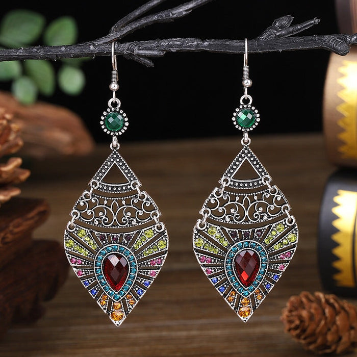 Wholesale full drilled water droplet skeleton alloy drop JDC-ES-daiq013 Earrings 黛茜 Wholesale Jewelry JoyasDeChina Joyas De China