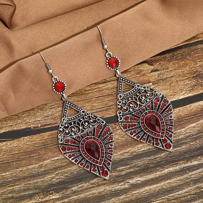 Wholesale full drilled water droplet skeleton alloy drop JDC-ES-daiq013 Earrings 黛茜 Wholesale Jewelry JoyasDeChina Joyas De China