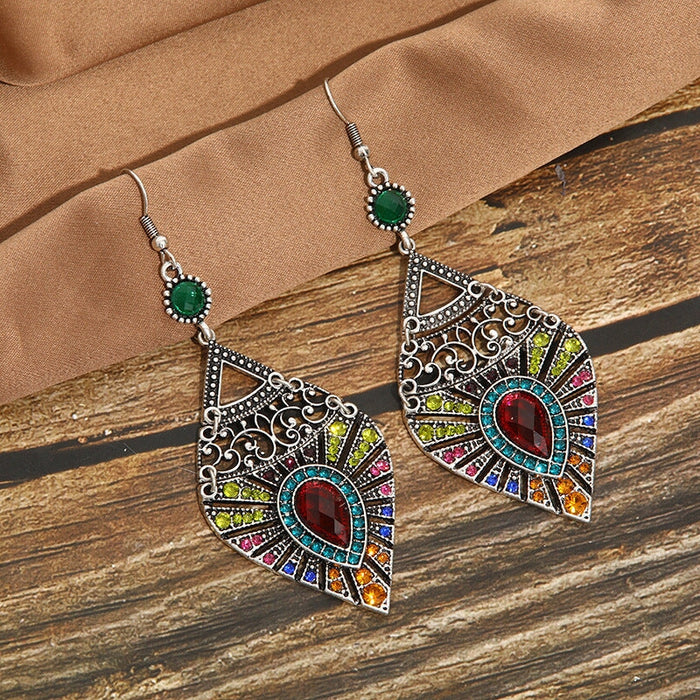Wholesale full drilled water droplet skeleton alloy drop JDC-ES-daiq013 Earrings 黛茜 Wholesale Jewelry JoyasDeChina Joyas De China