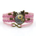Wholesale gemstone vintage butterfly alloy bracelet JDC-BT-hengx006 Bracelet 横湘 Pink Wholesale Jewelry JoyasDeChina Joyas De China