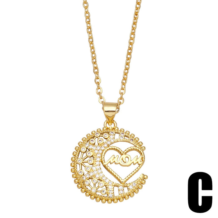 Wholesale geometric love mother's day necklace JDC-NE-AOS019 Necklaces 翱昇 C Wholesale Jewelry JoyasDeChina Joyas De China