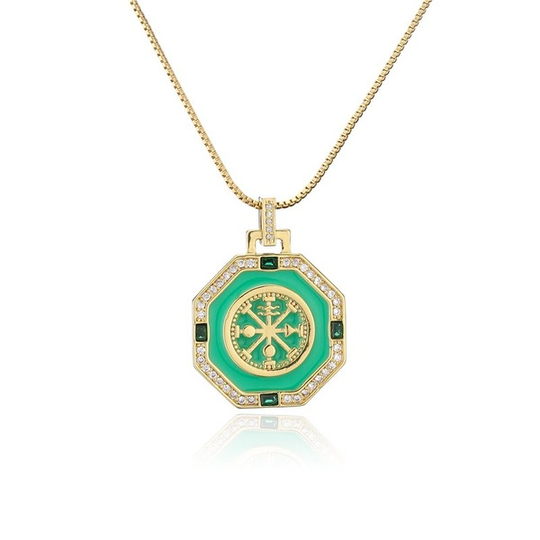 Bulk Jewelry Wholesale Geometric pendant necklace hip hop JDC-ag103 Wholesale factory from China YIWU China