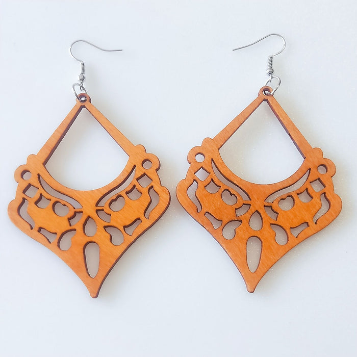 Wholesale Geometric Rhinestone Boho Wood Earrings MOQ≥2 JDC-ES-AnX002 Earrings 安修 18 Wholesale Jewelry JoyasDeChina Joyas De China