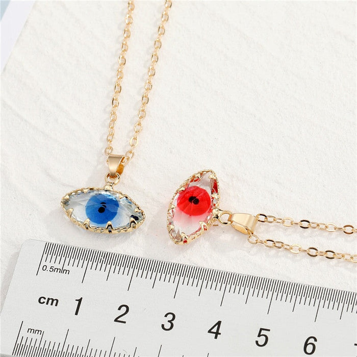 Wholesale Glass Devil's Eye Alloy Crystal Necklace MOQ≥6 JDC-NE-Juej004 Necklaces 觉际 Wholesale Jewelry JoyasDeChina Joyas De China