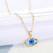 Wholesale Glass Devil's Eye Alloy Crystal Necklace MOQ≥6 JDC-NE-Juej004 Necklaces 觉际 blue Wholesale Jewelry JoyasDeChina Joyas De China