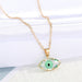 Wholesale Glass Devil's Eye Alloy Crystal Necklace MOQ≥6 JDC-NE-Juej004 Necklaces 觉际 green Wholesale Jewelry JoyasDeChina Joyas De China