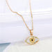 Wholesale Glass Devil's Eye Alloy Crystal Necklace MOQ≥6 JDC-NE-Juej004 Necklaces 觉际 yellow Wholesale Jewelry JoyasDeChina Joyas De China