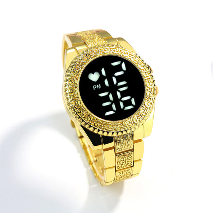 Wholesale Glass Mirror Alloy Stainless Steel Touch LED Watch JDC-WH-Jinj024 Watch 金嘉 golden white light Wholesale Jewelry JoyasDeChina Joyas De China