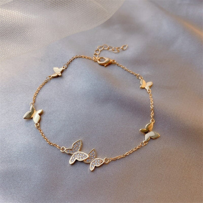 Wholesale glitter diamond butterfly micro-set bracelet JDC-BT-BaoY006 Braceletb 宝钰 Golden Wholesale Jewelry JoyasDeChina Joyas De China