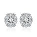 Wholesale glitter diamond flower plated silver stud earrings JDC-ES-BZ017 Earrings 标志 White Wholesale Jewelry JoyasDeChina Joyas De China