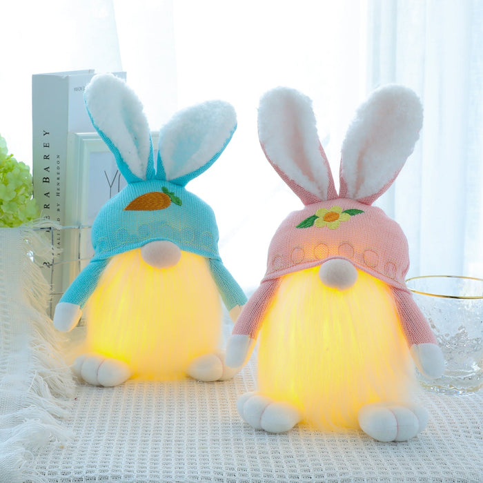 Wholesale Glowing Easter Knitted Wool Bunny Doll Cloth Ornament JDC-OS-QuY003 Ornaments 趣颖 Wholesale Jewelry JoyasDeChina Joyas De China