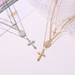 Bulk Jewelry Wholesale gold alloy 3-layer cross necklace JDC-NE-A328 Wholesale factory from China YIWU China