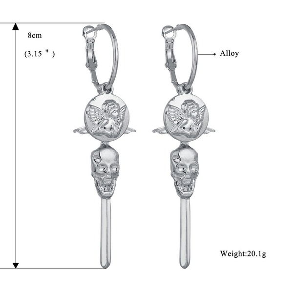 Bulk Jewelry Wholesale gold alloy angel skull cross Earrings JDC-ES-bq018 Wholesale factory from China YIWU China