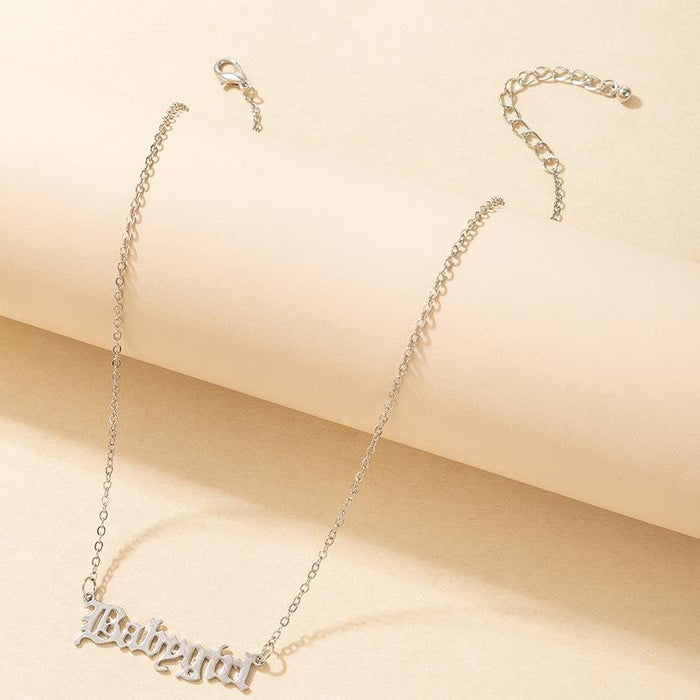 Bulk Jewelry Wholesale gold alloy Babygirl English letter necklace JDC-NE-C062 Wholesale factory from China YIWU China