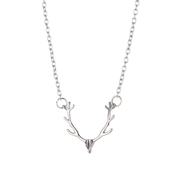 Bulk Jewelry Wholesale gold alloy calder deer head moose necklace JDC-NE-D640 Wholesale factory from China YIWU China