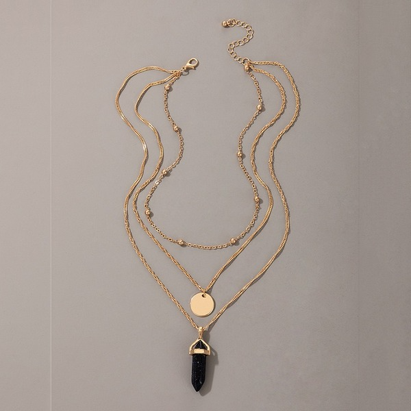 Bulk Jewelry Wholesale gold alloy column geometric natural stone necklace JDC-NE-C044 Wholesale factory from China YIWU China