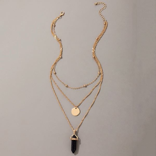 Bulk Jewelry Wholesale gold alloy column geometric natural stone necklace JDC-NE-C044 Wholesale factory from China YIWU China