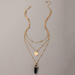 Bulk Jewelry Wholesale gold alloy column geometric natural stone necklace JDC-NE-C044 Wholesale factory from China YIWU China