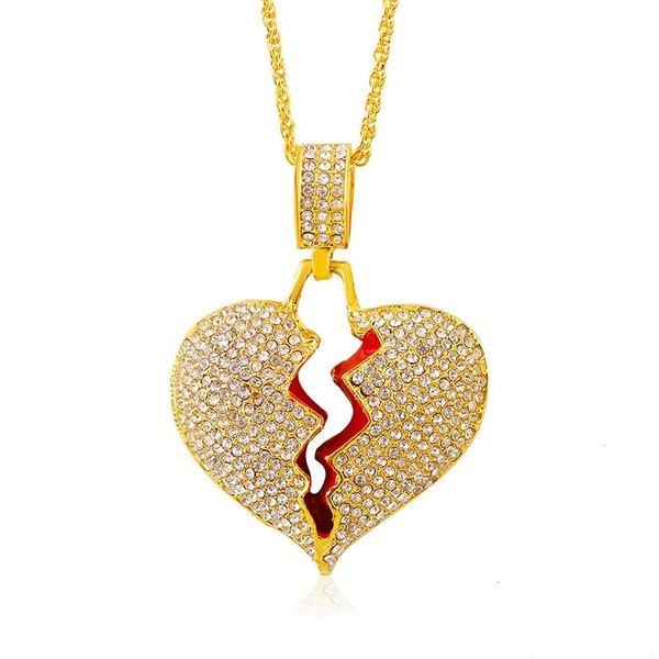 Bulk Jewelry Wholesale gold alloy cracking love necklace women JDC-NE-D632 Wholesale factory from China YIWU China