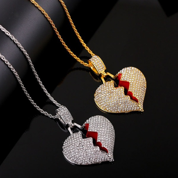 Bulk Jewelry Wholesale gold alloy cracking love necklace women JDC-NE-D632 Wholesale factory from China YIWU China