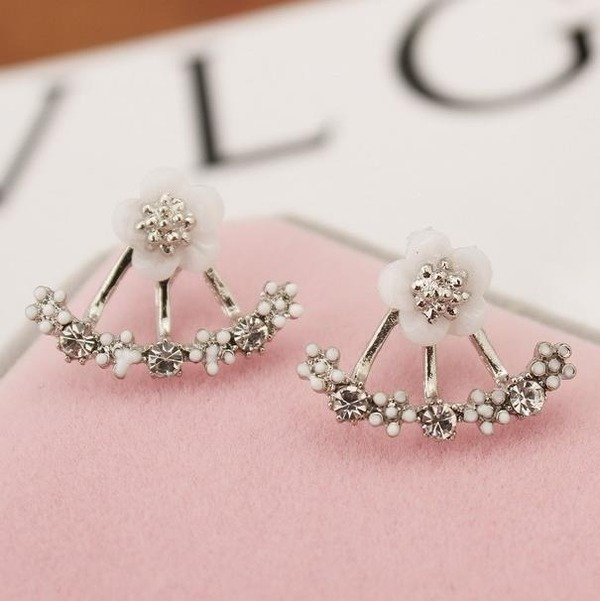 Bulk Jewelry Wholesale gold alloy daisy hanging studs JDC-ES-RL010 Wholesale factory from China YIWU China