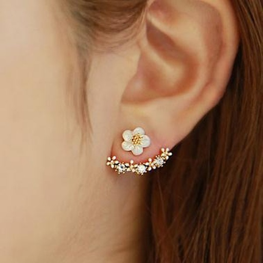 Bulk Jewelry Wholesale gold alloy daisy hanging studs JDC-ES-RL010 Wholesale factory from China YIWU China