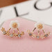 Bulk Jewelry Wholesale gold alloy daisy hanging studs JDC-ES-RL010 Wholesale factory from China YIWU China