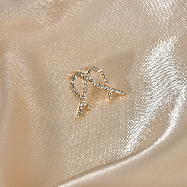 Bulk Jewelry Wholesale gold alloy diamond Bow Earrings JDC-ES-bq012 Wholesale factory from China YIWU China