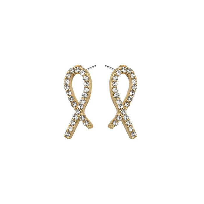 Bulk Jewelry Wholesale gold alloy diamond Bow Earrings JDC-ES-bq012 Wholesale factory from China YIWU China