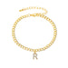 Bulk Jewelry Wholesale gold alloy diamond capital letters anklet JDC-AS-A21 Wholesale factory from China YIWU China