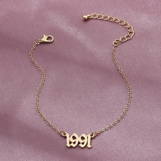 Bulk Jewelry Wholesale gold alloy digital anklet  JDC-AS-e068 Wholesale factory from China YIWU China