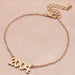 Bulk Jewelry Wholesale gold alloy digital anklet  JDC-AS-e068 Wholesale factory from China YIWU China