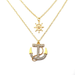 Bulk Jewelry Wholesale gold alloy double anchor necklace JDC-NE-A336 Wholesale factory from China YIWU China