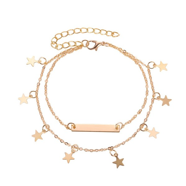 Bulk Jewelry Wholesale gold alloy double Pentagram chain JDC-AS-A10 Wholesale factory from China YIWU China