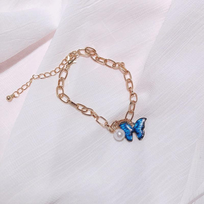 Bulk Jewelry Wholesale gold alloy dream color butterfly bracelet JDC-BT-D495 Wholesale factory from China YIWU China