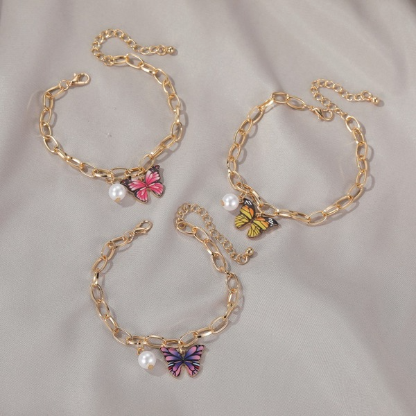 Bulk Jewelry Wholesale gold alloy dream color butterfly bracelet JDC-BT-D495 Wholesale factory from China YIWU China