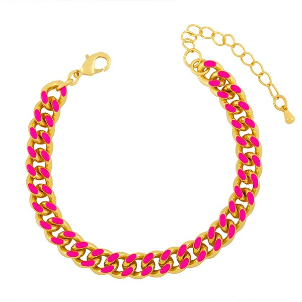 Bulk Jewelry Wholesale gold alloy drop oil color Cuba Chain Bracelet JDC-BT-AS9 Wholesale factory from China YIWU China