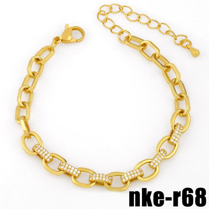 Bulk Jewelry Wholesale gold alloy drop oil color Cuba Chain Bracelet JDC-BT-AS9 Wholesale factory from China YIWU China