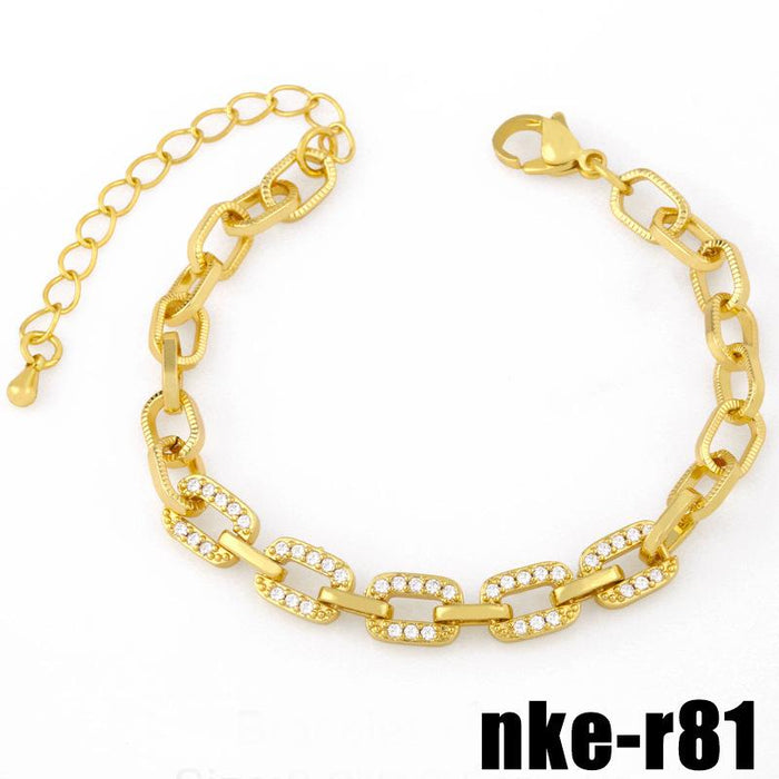 Bulk Jewelry Wholesale gold alloy drop oil color Cuba Chain Bracelet JDC-BT-AS9 Wholesale factory from China YIWU China
