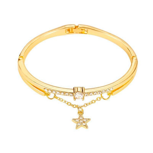 Bulk Jewelry Wholesale gold alloy five-pointed star diamond bracelet JDC-BT-D453 Wholesale factory from China YIWU China