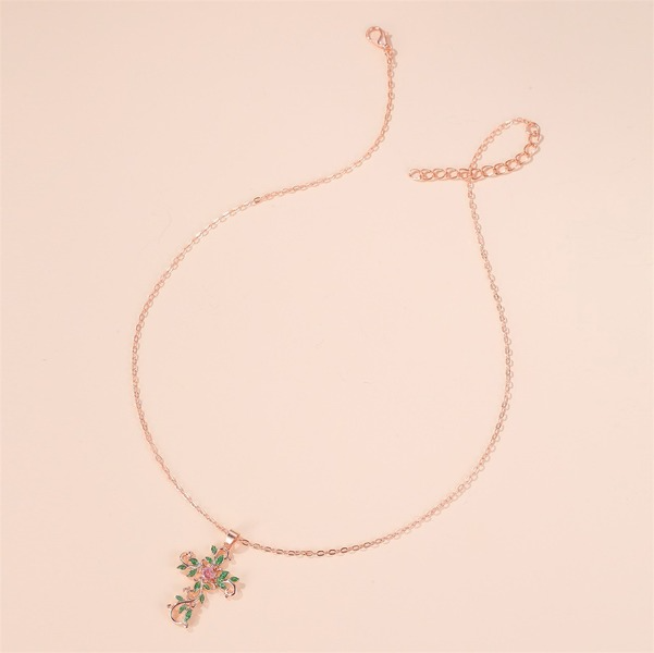 Bulk Jewelry Wholesale gold alloy flower cross necklace JDC-NE-D628 Wholesale factory from China YIWU China