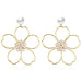 Wholesale gold alloy flower pearl earrings JDC-ES-F266 earrings JoyasDeChina C16-01-80 Wholesale Jewelry JoyasDeChina Joyas De China