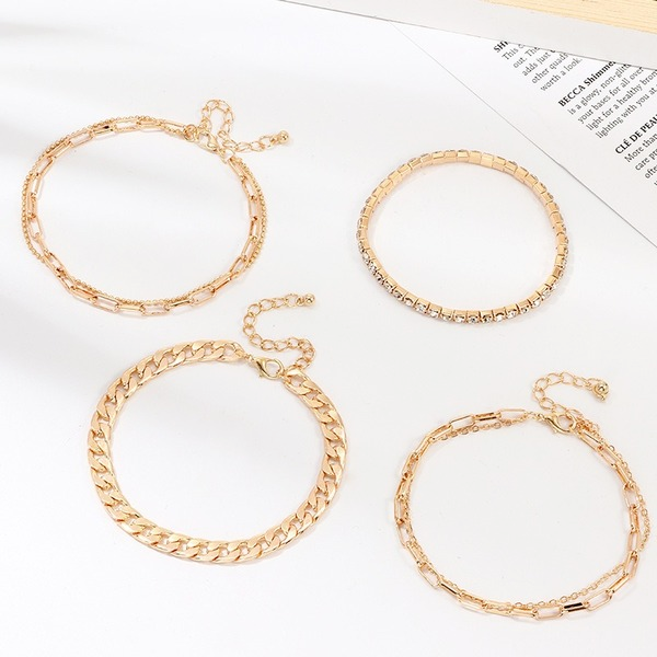 Bulk Jewelry Wholesale gold alloy geometric foot chain 	 JDC-AS-e033 Wholesale factory from China YIWU China