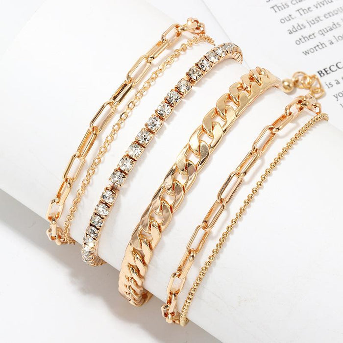 Bulk Jewelry Wholesale gold alloy geometric foot chain 	 JDC-AS-e033 Wholesale factory from China YIWU China